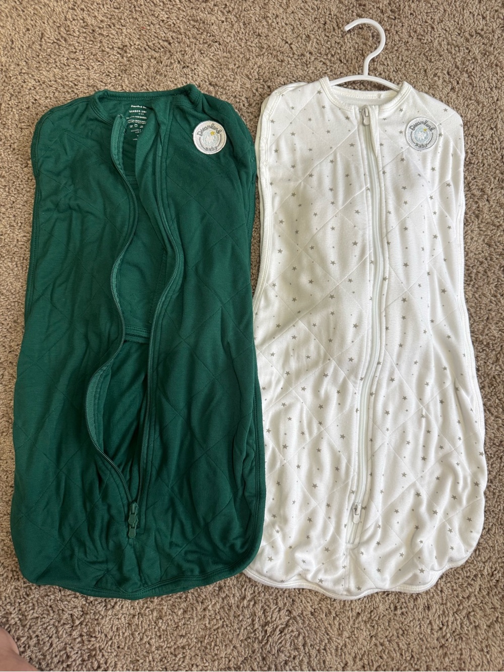 Dreamland Baby Sleep Sacks Bundle of 2 - Forest Green & Cream Star